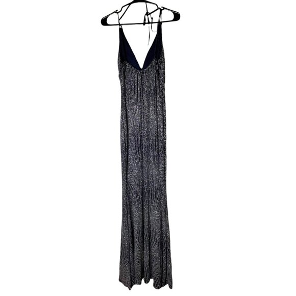 Trixxi Womens Black & White Geometric V-Neck Maxi Dress With Slit Size 1 - Picture 5 of 7